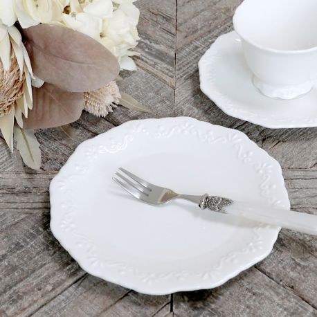 Talerz deserowy Porcelanowy Biały 19cm