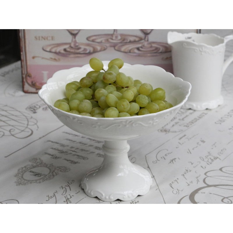 Patera Porcelanowa na nodze Biała 22cm