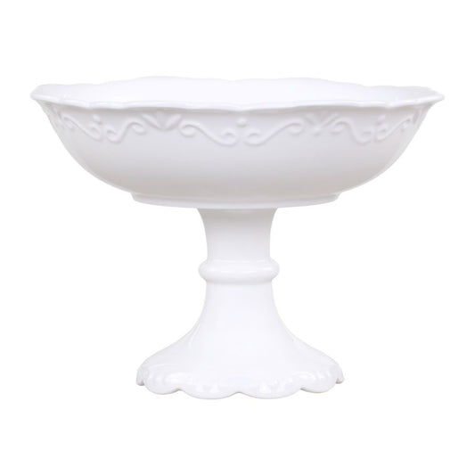 Patera Porcelanowa na nodze Biała 22cm