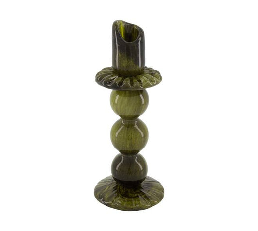 Świecznik Szklany 26cm Zielony