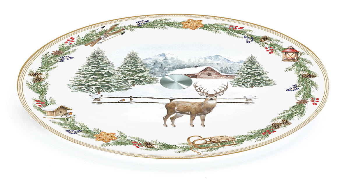 Patera Świąteczna Szklana Obrotowa 32cm