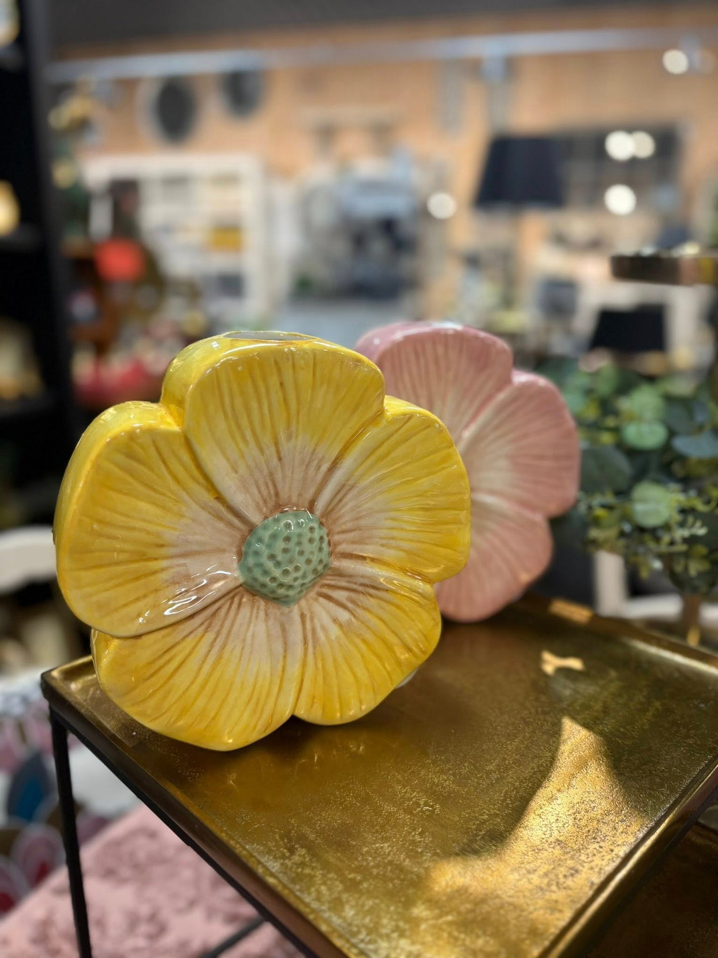 Wazon Ceramiczny Kwiat 20cm Żółty
