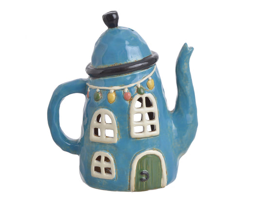 Domek Ceramiczny Dzbanek - Lampion na Tealighty