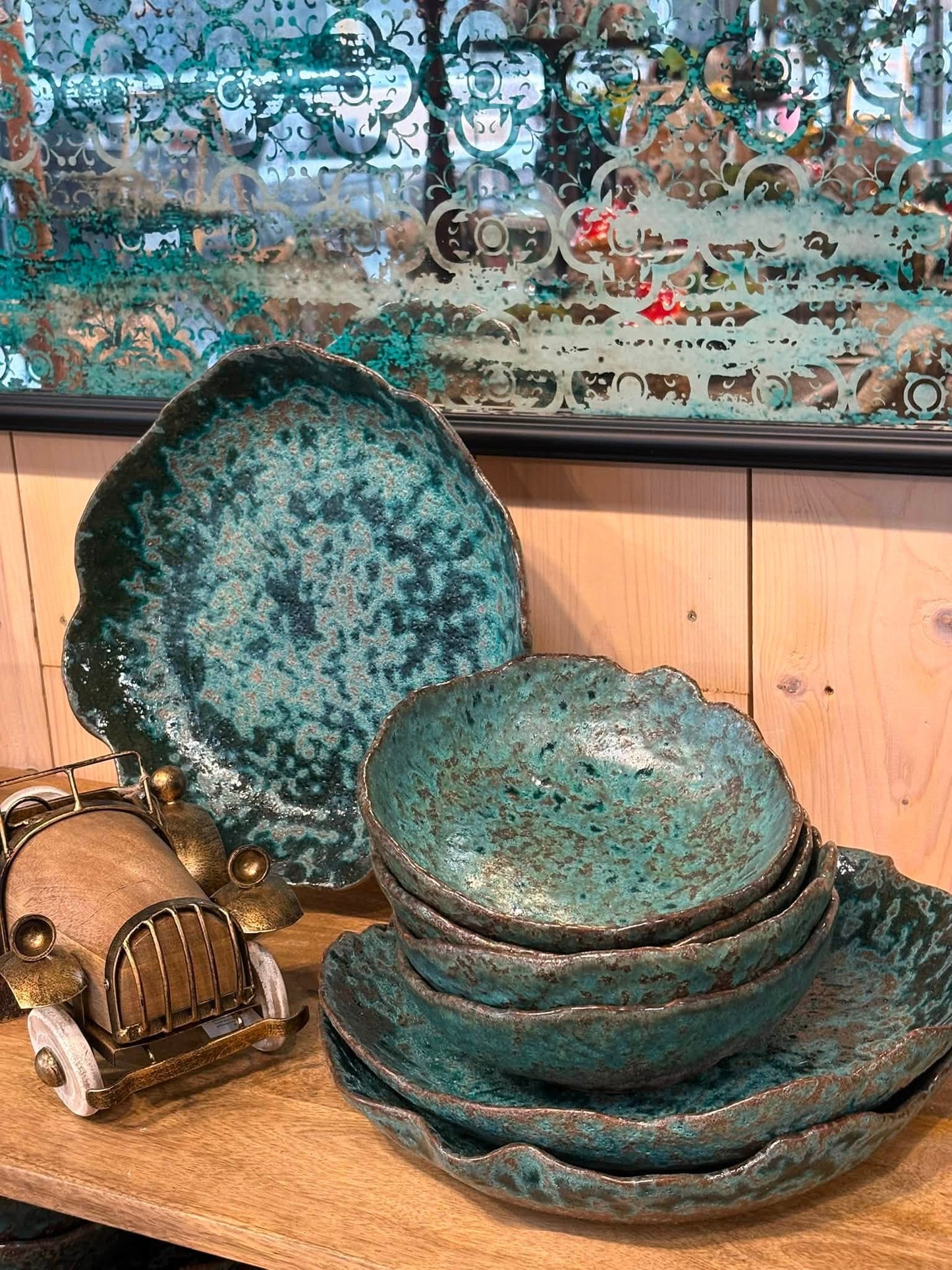 Miska Dekoracyjna Ceramiczna 20cm Turkusowa