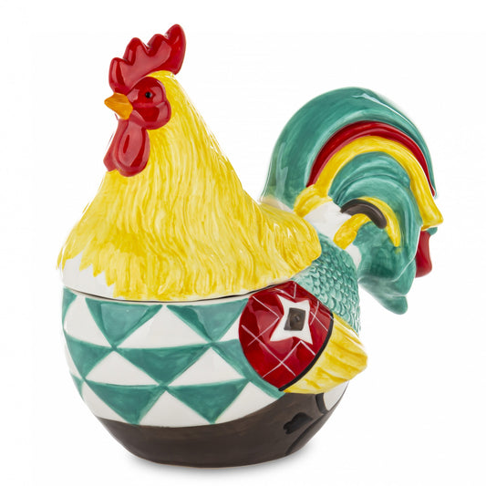 Pojemnik Dekoracyjny Ceramiczny Kogut 26cm Kolorowy