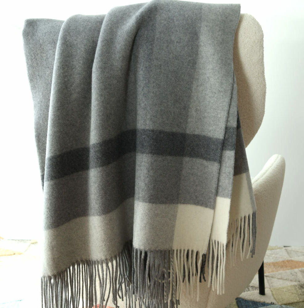 Koc Kaszmirowy RAM 140x200cm Szary