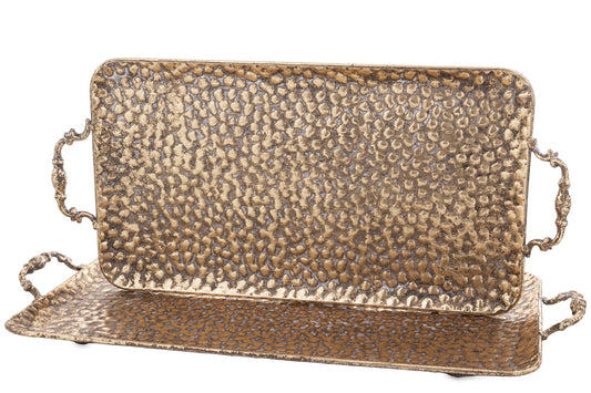 Taca Dekoracyjna Metalowa Złota 53x25cm