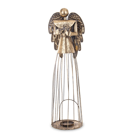 Figurka Anioł Metalowy 66cm Złoty