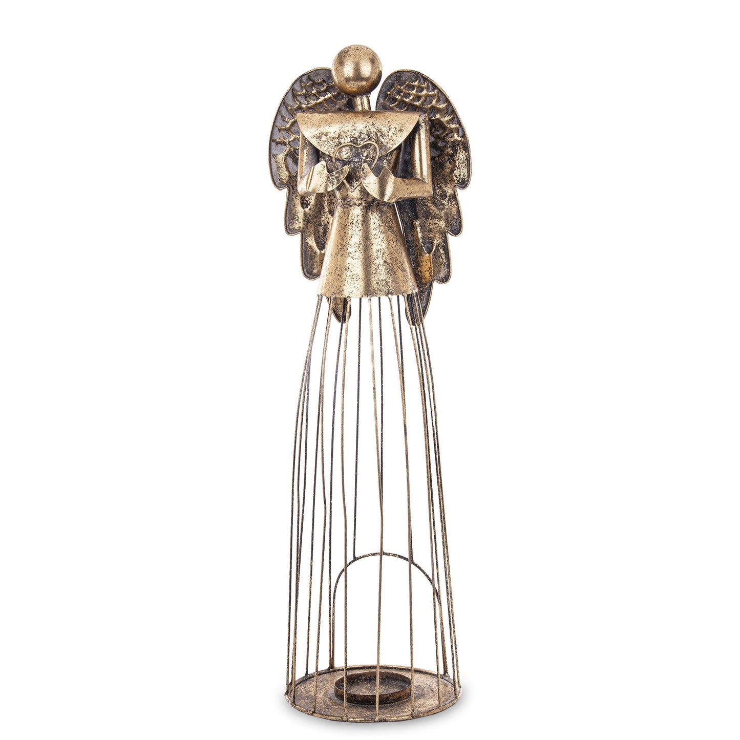 Figurka Anioł Metalowy 66cm Złoty