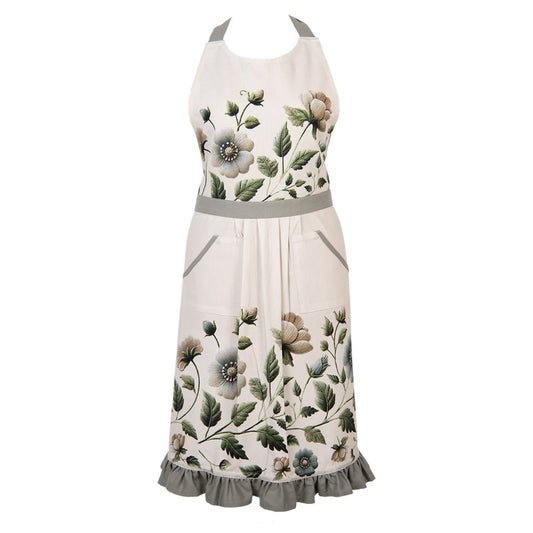 Fartuch Bawełniany 70x85cm Zielone Kwiaty