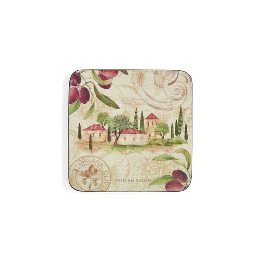 Podkładki Korkowe Ogród Oliwny 10x10cm 6 szt.