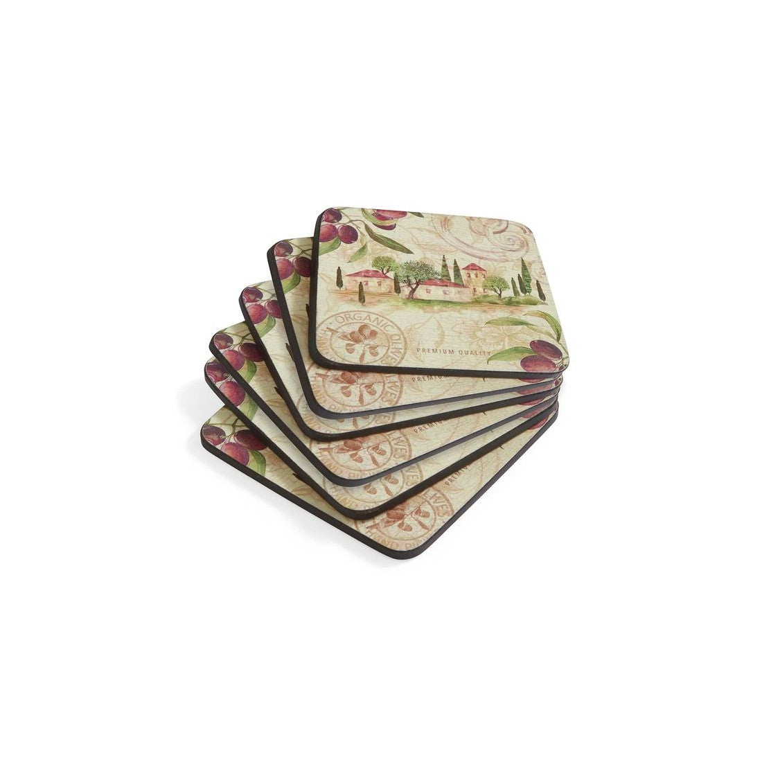 Podkładki Korkowe Ogród Oliwny 10x10cm 6 szt.