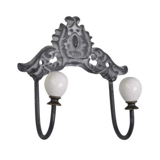 Wieszak Metalowy Podwójny Szary