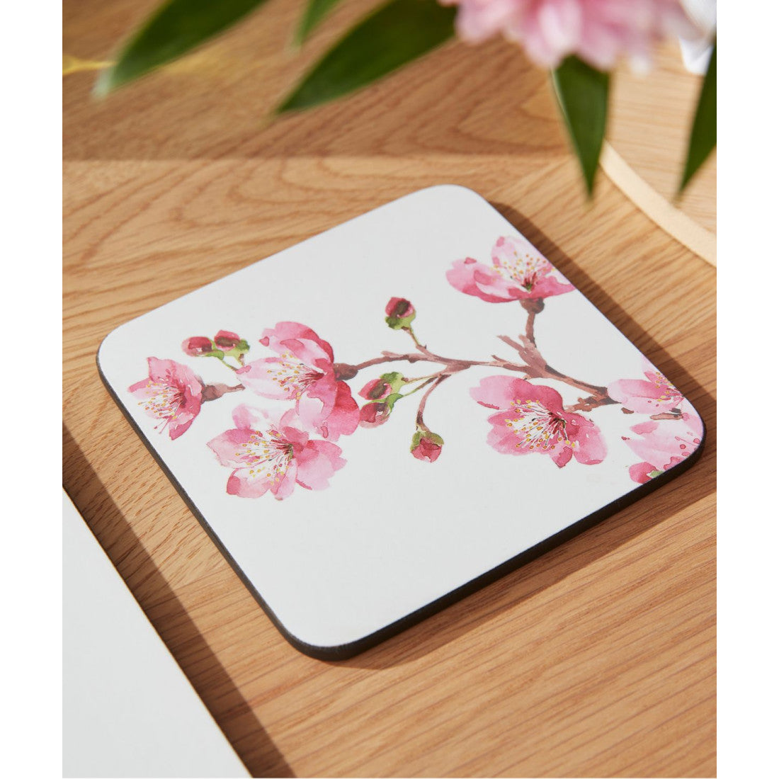 Podkładki Korkowe Różowe Kwiaty 10x10cm 6 szt.