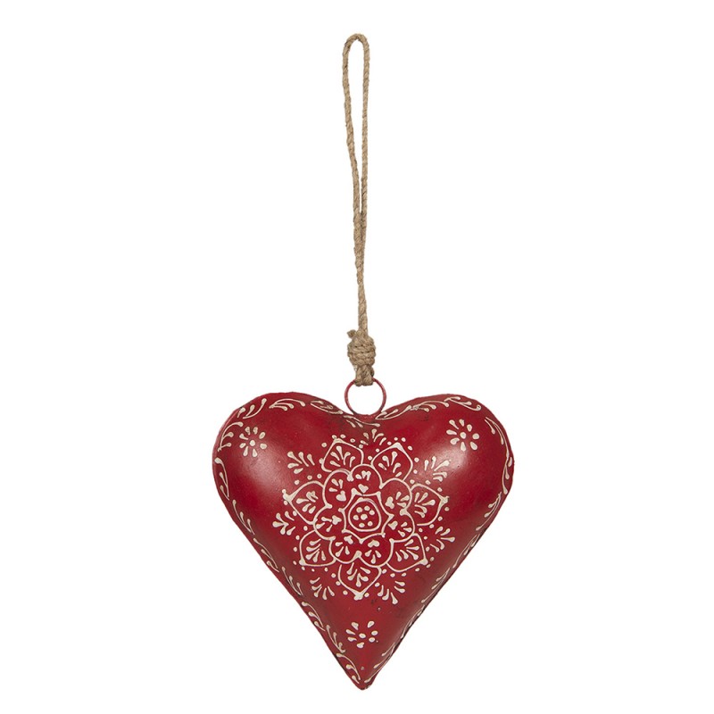 Zawieszka serce Metalowe Czerwone 16cm