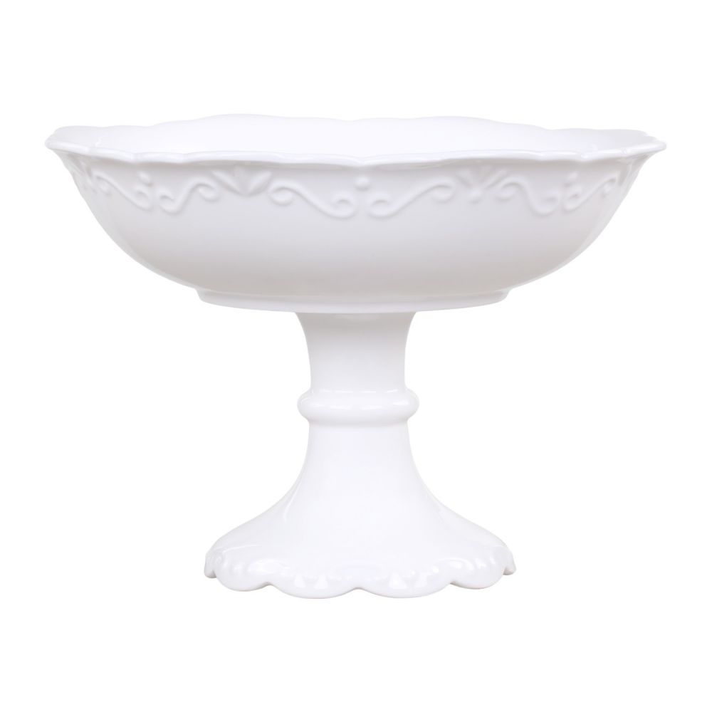 Patera Porcelanowa na nodze Biała 22cm